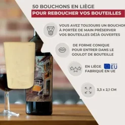 Pack med 50 koniska korkpluggar Fackelmann Bar Concept