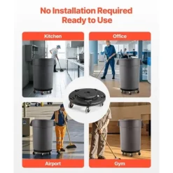 2-pack Rund Papperskorgs-Dolly, Passar 20, 32, 44, 55 Gal Sopbehållare, Robust och Lätt att Flytta