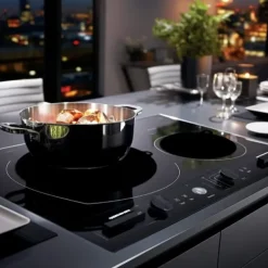 Fondueset-4-pack skyddsmatta för induktionsspis, halkfri silikonmatta, skydd för induktionsspis, halkfri matta, silikonmatta, repskydd, isoleringsmatta