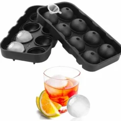 2-Pack Stor Silikon Isform för 8st Isbollar Runda Isbitar Kulor