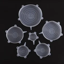 6-pack återanvändbara silikonsträckbara lock - Högtemperaturbeständig - Rund - Kylskåp, mikrovågsugn, ugnsskydd