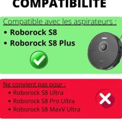 Pack tillbehör för Roborock S8/Roborock S8 Plus - Filter/Mopp/Sidoborste/Utdragbar borste Phonillico®