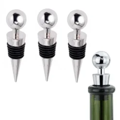 3-Pack Vinkork i Metall – Vinpropp Vinförslutare Silver