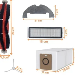 Dammsugartillbehör-Packtillbehör för Dream D10 Plus/L10 Plus/Z10 Pro - Väska/Filt/Trasa/Sidoborste/Utrullningsverktyg Phonillico®