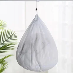 Tvättutrustning-4-packTvättpåsar med fint nät ,Tvättpåse med snörstoppare , Vit