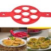 Köksformar-Pannkaksform - Köksredskap - Röd silikon - 7 cirklar - Värmebeständig - Lätt att rengöra