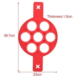 Köksformar-Pannkaksform - Köksredskap - Röd silikon - 7 cirklar - Värmebeständig - Lätt att rengöra