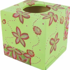 Papperslåda i trä rund skärning 14 x 12.3 H 14 cm