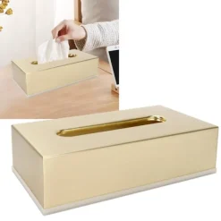 papperslåda innovativ rektangulär servetthållare i rostfritt stål 304 guld