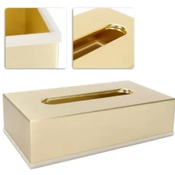 papperslåda innovativ rektangulär servetthållare i rostfritt stål 304 guld