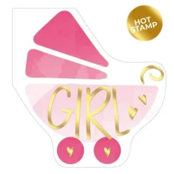 Pappersservett "Girl" Barnvagn Ljusrosa 33x33cm 16-pack