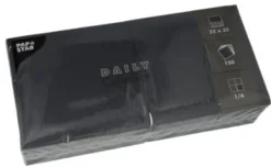 Pappersservetter-Papstar 89647, Svart, Textil, Torg, 320 mm, 320 mm, 150 styck