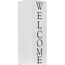 vidaXL Förvaringskrokar & Hyllor-Paraplyställ welcome stål vit