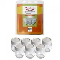 Yogurtmaskiner-Parti med 7 Moulinex-yoghurtkrukor för kulinariska beredningsdelar Små hushållsapparater Moulinex A14A03