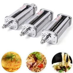 Pastamaskiner-Pastamaskinstillbehör - Fettuccine-skärare - Manuell pastaskärare - Rostfritt stål - Hemkök - Ljusgrå