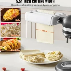 Pastatillsats, 3-i-1 rostfritt stål pastarulle- och skärset, 25,5x14,3x5,4 cm, rostfritt stål