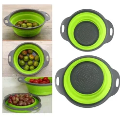 2PCS Rund Infällbar Hopfällbar Avloppskorg Fruktkorg Multifunktionell Kök Plast Bassäng