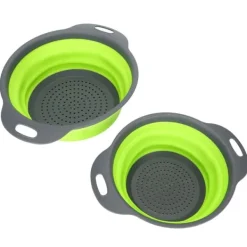 2PCS Rund Infällbar Hopfällbar Avloppskorg Fruktkorg Multifunktionell Kök Plast Bassäng