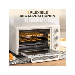 Petit four Grille-pain 21 liter med 1 galler och 1 bakplåt, 3 tillagningslägen, 100°C-230°C