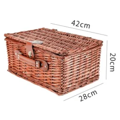 Viking Choice Kärl För Mat & Dryck-Picknickkorg - 4 personer - 29 stycken - flätad korg - 42x28x20cm