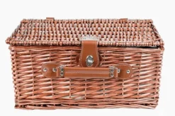 Viking Choice Kärl För Mat & Dryck-Picknickkorg - 4 personer - 29 stycken - flätad korg - 42x28x20cm