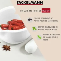 Mortlar & Mortelstötar-Pilon Mortier - Fackelmann - 45442 - Porslin - 12x6,5cm - 2 stycken