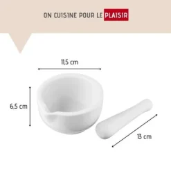 Mortlar & Mortelstötar-Pilon Mortier - Fackelmann - 45442 - Porslin - 12x6,5cm - 2 stycken