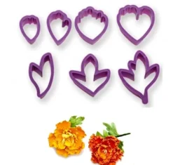 Utrustning För Tårtdekoration-PIONBLOMMA + BLAD Set med kakformar