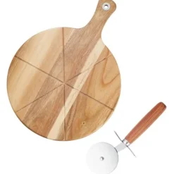 Dorre Pizzaset Sade Skärbräda med Pizzaskärare