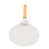 Pizzaspade för pizzaugn - Pizza peel - Rostfritt stål - Trähandtag - Yta 25,5 x 30 cm - Längd 43,5 cm - Silver