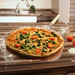 Pizzaspade, Metall, Träskaft