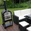 Grillar-Pizzaugn med Regnskydd och 30 cm Pizzaspade Utomhusugn Stenugnsbakning Pizzasten Pizzaskärare Grillning Pizza 2 Hjul och Handtag Portabel Utomhusbruk | CDON