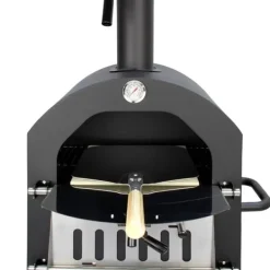Grillar-Pizzaugn med Regnskydd och 30 cm Pizzaspade Utomhusugn Stenugnsbakning Pizzasten Pizzaskärare Grillning Pizza 2 Hjul och Handtag Portabel Utomhusbruk | CDON