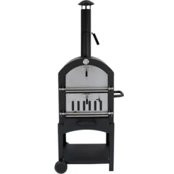 Grillar-Pizzaugn med Regnskydd och 30 cm Pizzaspade Utomhusugn Stenugnsbakning Pizzasten Pizzaskärare Grillning Pizza 2 Hjul och Handtag Portabel Utomhusbruk | CDON