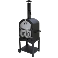 Grillar-Pizzaugn med Regnskydd och 30 cm Pizzaspade Utomhusugn Stenugnsbakning Pizzasten Pizzaskärare Grillning Pizza 2 Hjul och Handtag Portabel Utomhusbruk | CDON