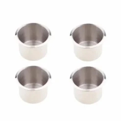 Underläggshållare-Pofet - AUZ4512 - Set med 4 universal mugghållare i rostfritt stål för pokerbord, soffa - 68 x 55 mm