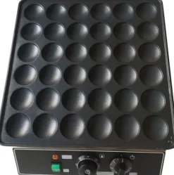 Poffertjes-/Minipannkaksmaskin - Elektrisk Bordsmodell - 36 Hål - Gjutjärn Med Nonstickbeläggning - 1 kW - Termostat 50–300 °C - För Hem & Café