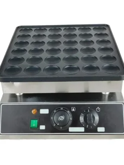 Poffertjes-/Minipannkaksmaskin - Elektrisk Bordsmodell - 36 Hål - Gjutjärn Med Nonstickbeläggning - 1 kW - Termostat 50–300 °C - För Hem & Café