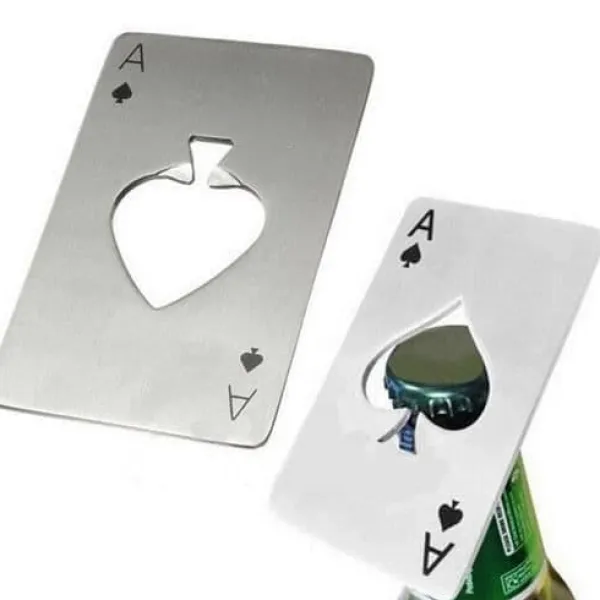 Drinkshakers & Drinkverktyg-Poker En formad vinölöppnare i rostfritt stål