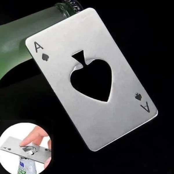 Drinkshakers & Drinkverktyg-Poker En formad vinölöppnare i rostfritt stål