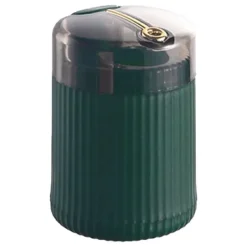 Pop Up Automatisk Tandpetare Dispenser Hållare Kompakt Stor Kapacitet Klar Fönster Tandpetare Behållare för kök Mörkgrön