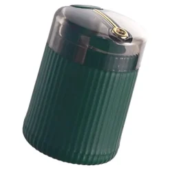 Pop Up Automatisk Tandpetare Dispenser Hållare Kompakt Stor Kapacitet Klar Fönster Tandpetare Behållare för kök Mörkgrön