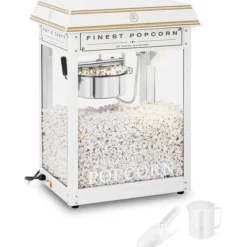 Popcornmaskin - 1500 W - 5 kg/h - vit & guld - Royal Catering