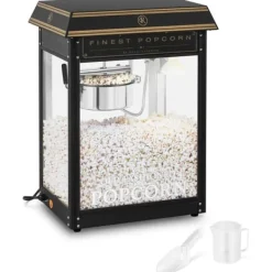 Popcornmaskin - 1500 W - 5 kg/h - svart & guld - Royal Catering
