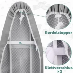 Tvättutrustning-Premium strykbrädeskydd för snabb och enkel strykning, lämplig för ångstrykjärn, 41 cm x 120 cm