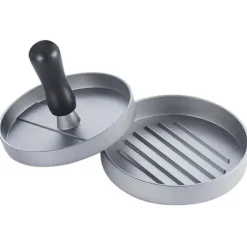 Press för hamburgare i grått med 11,5 cm diameter - för grillning, camping, hem och catering