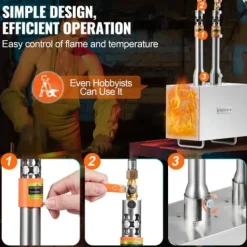 Gasbrännare-Propanässja, 2-brännare fyrkantig rostfri, stor kapacitet, metallsmide