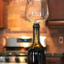 Flaskstopp & Flaskförslutare-Propp i form av ett vinglas - H 13 cm Transparent