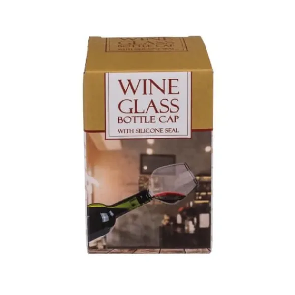 Flaskstopp & Flaskförslutare-Propp i form av ett vinglas - H 13 cm Transparent