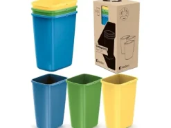 Källsorteringskärl-Prosperplast Avfallsbehållare 12 L COMPACTA Q SORT SET FÄRG